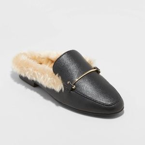 Women’s fur backless slide